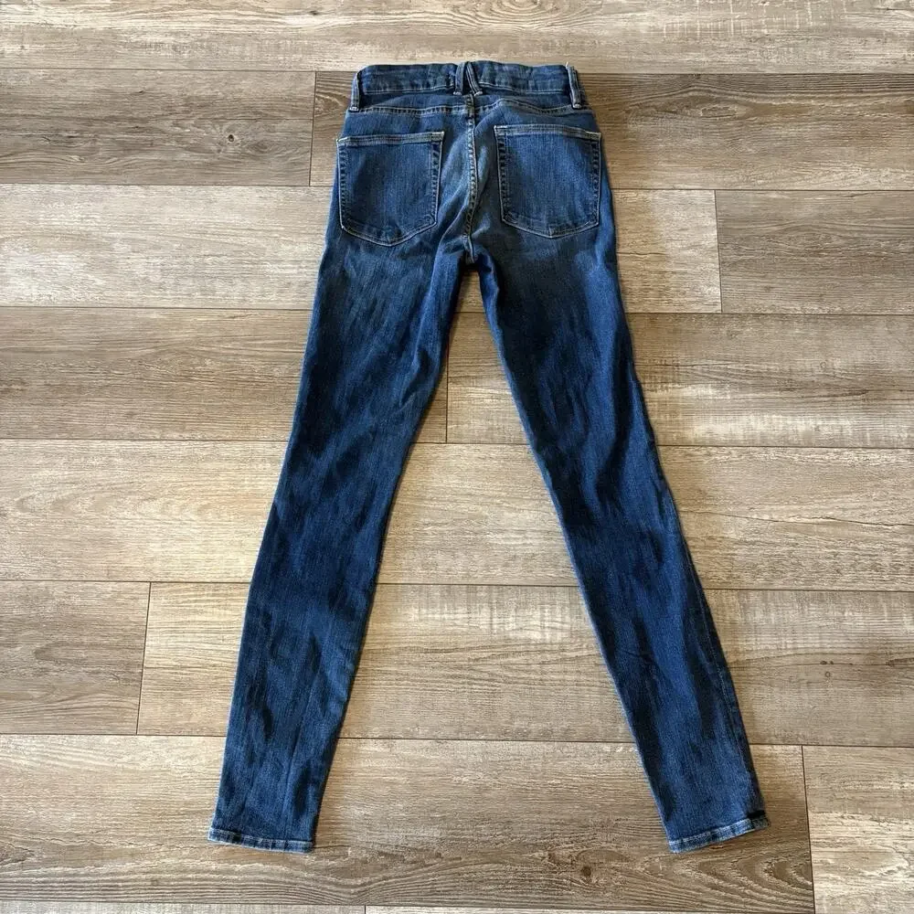 Good American Good Legs Skinny Jeans Women 2/26 Dark Wash Mid Rise Stretch Denim